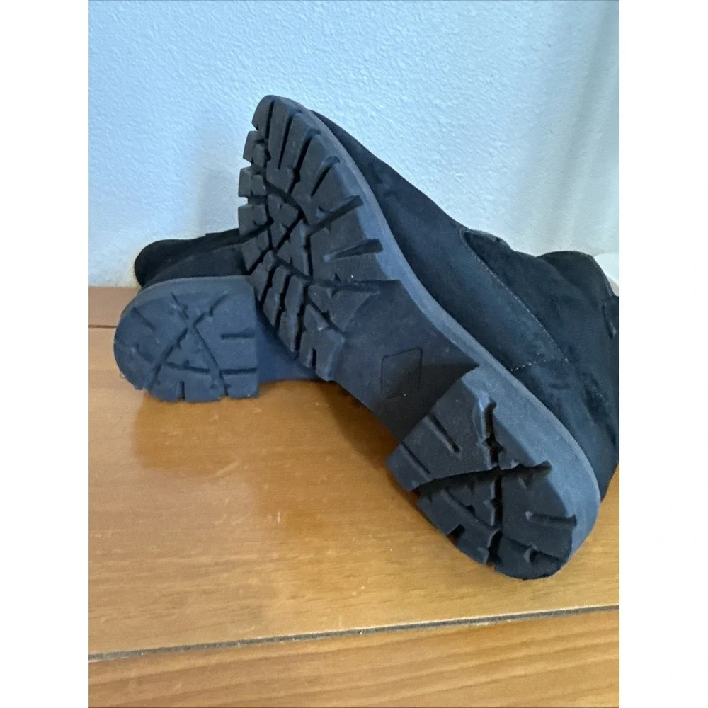 b.o.c Women's Black Suede Fleece Lined Booties‎ Size-9.5